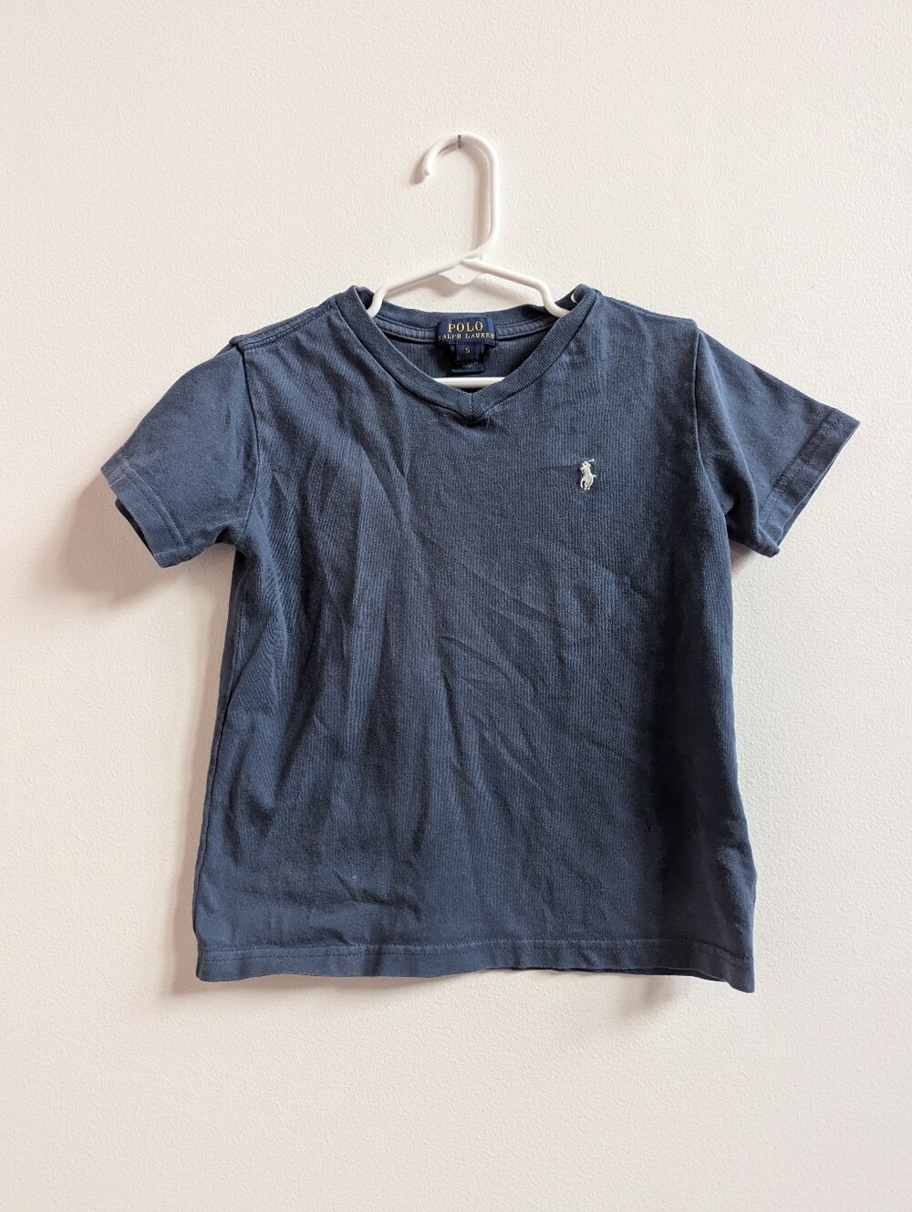 Polo Ralph Lauren Boys 5 Blue Shirt Short Sleeve Pony Preppy